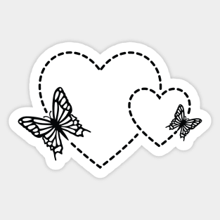 Butterflies with Hearts Sticker